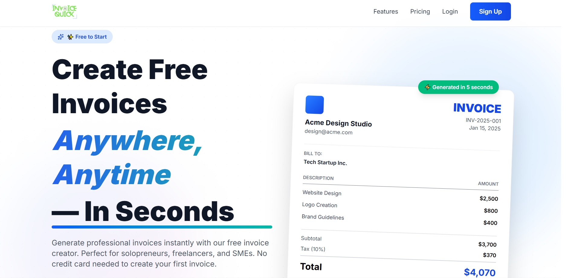InvoiceQuick | Create Professional Invoices in Seconds image 3