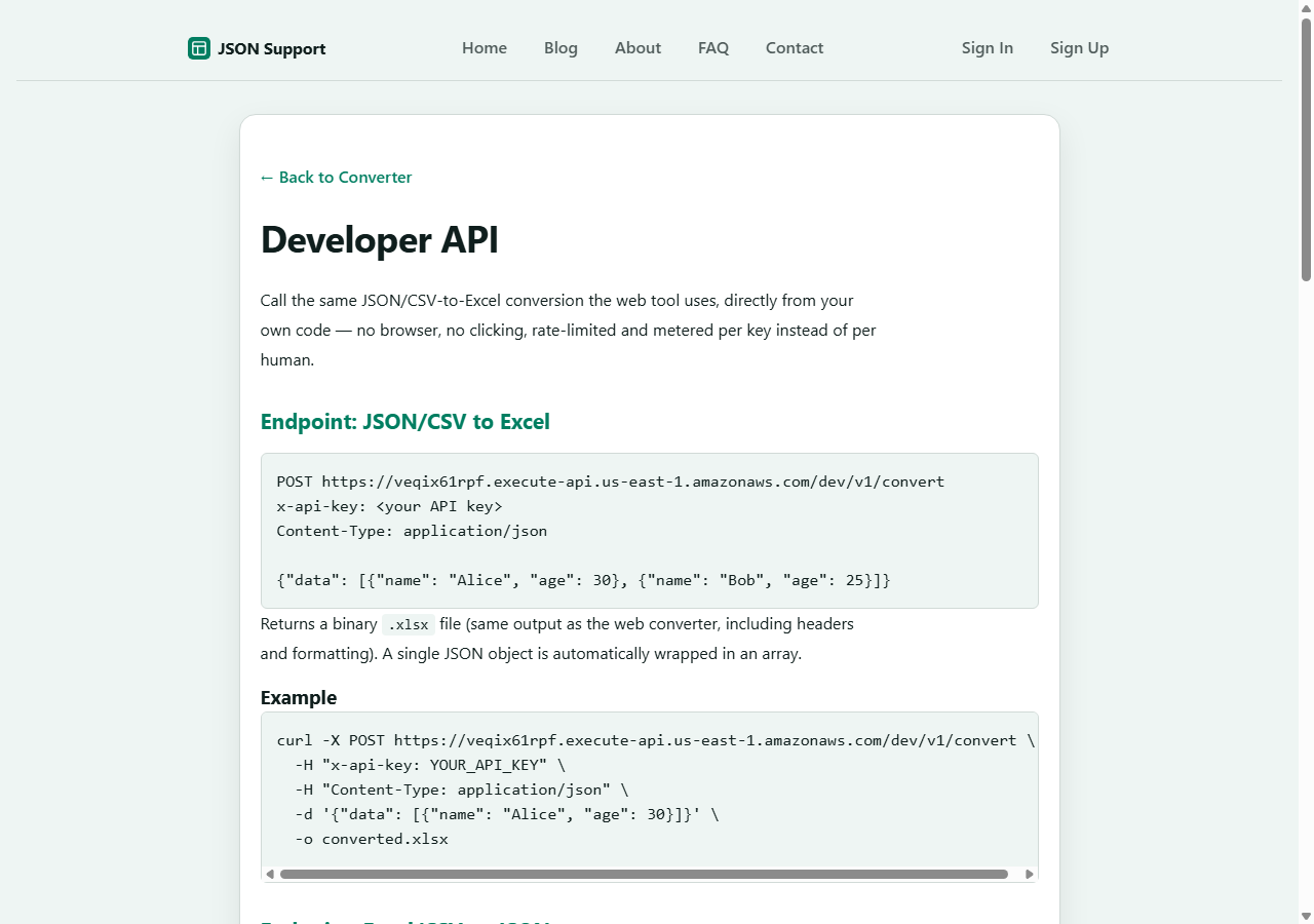 JSON to Excel Converter — Free Online Tool image 2