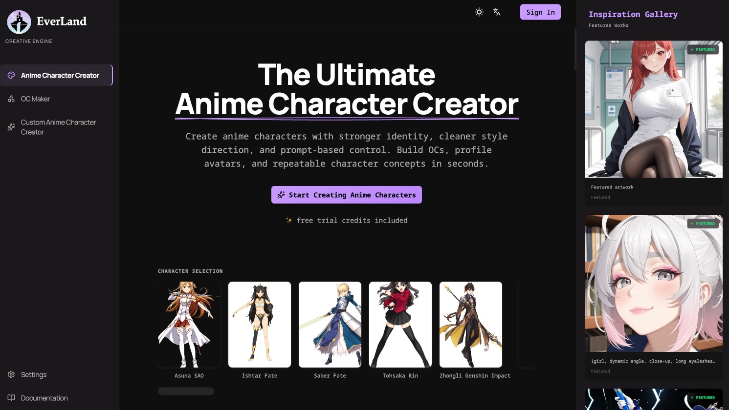 Anime Character Creator | EverLand image 1