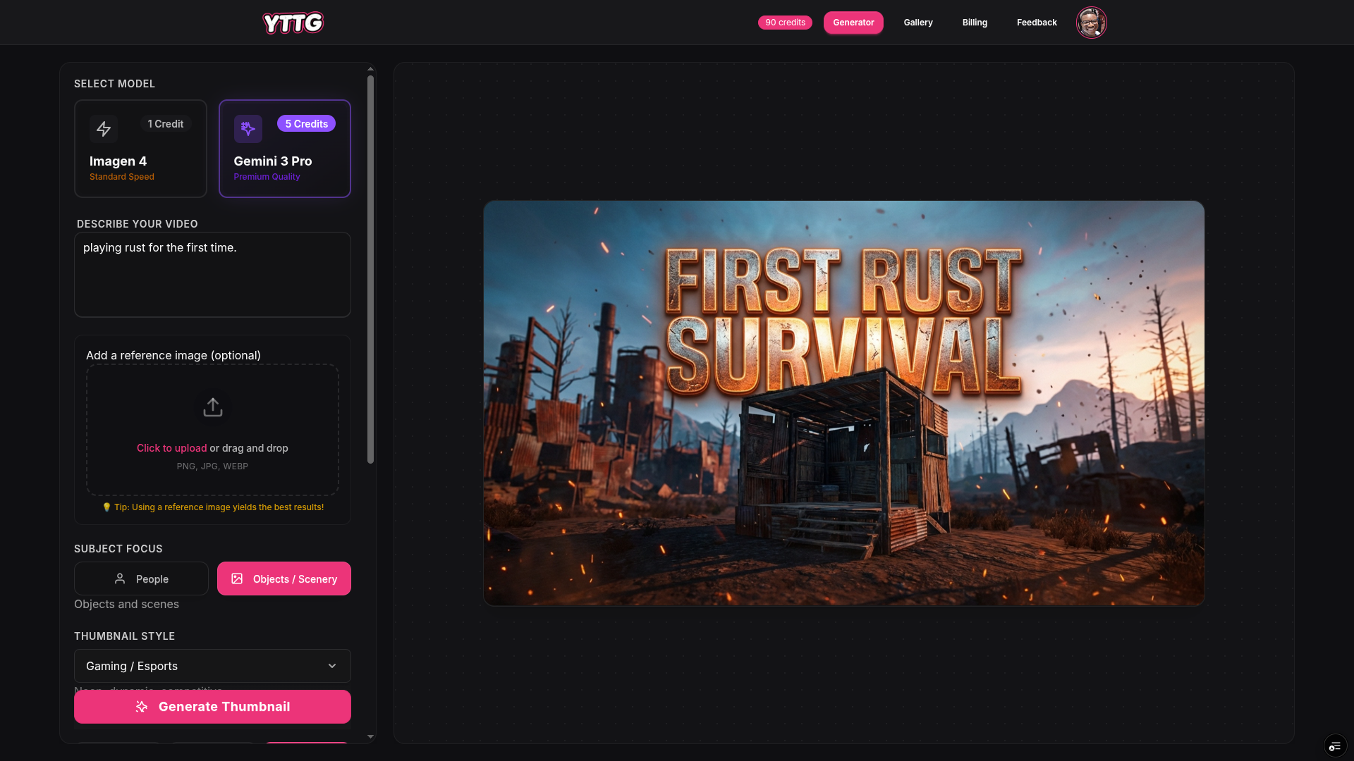 YTTG - YouTube Thumbnail Generator image 1