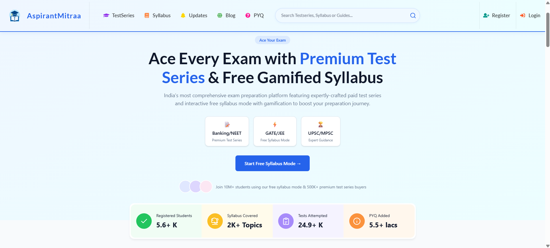 AspirantMitraa: Test Series, Exam Updates &amp; Gamified Syllabus image 1