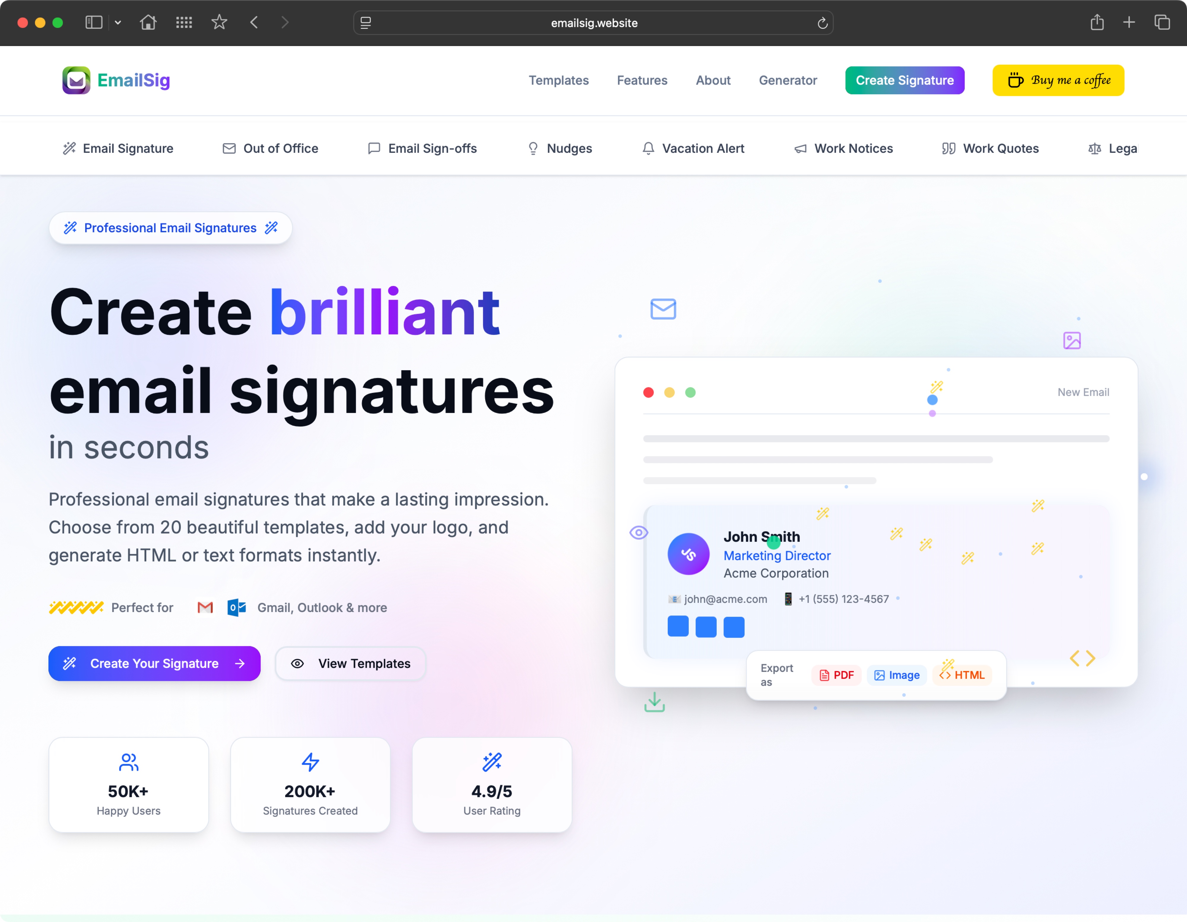 EmailSig - Professional Email Signature Generator image 1