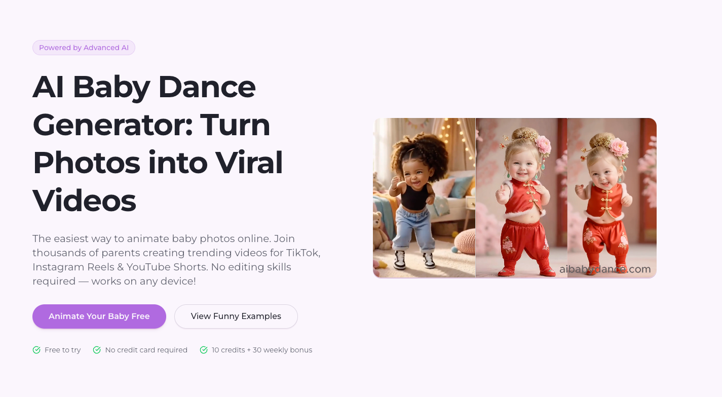 AI Baby Dance - Turn Photos into Viral Dance Videos (Free &amp; Online) image 1