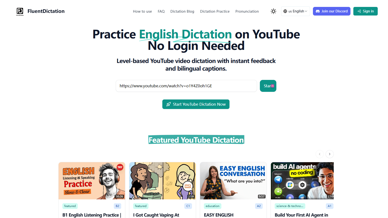 English Dictation Practice on YouTube | FluentDictation image 1