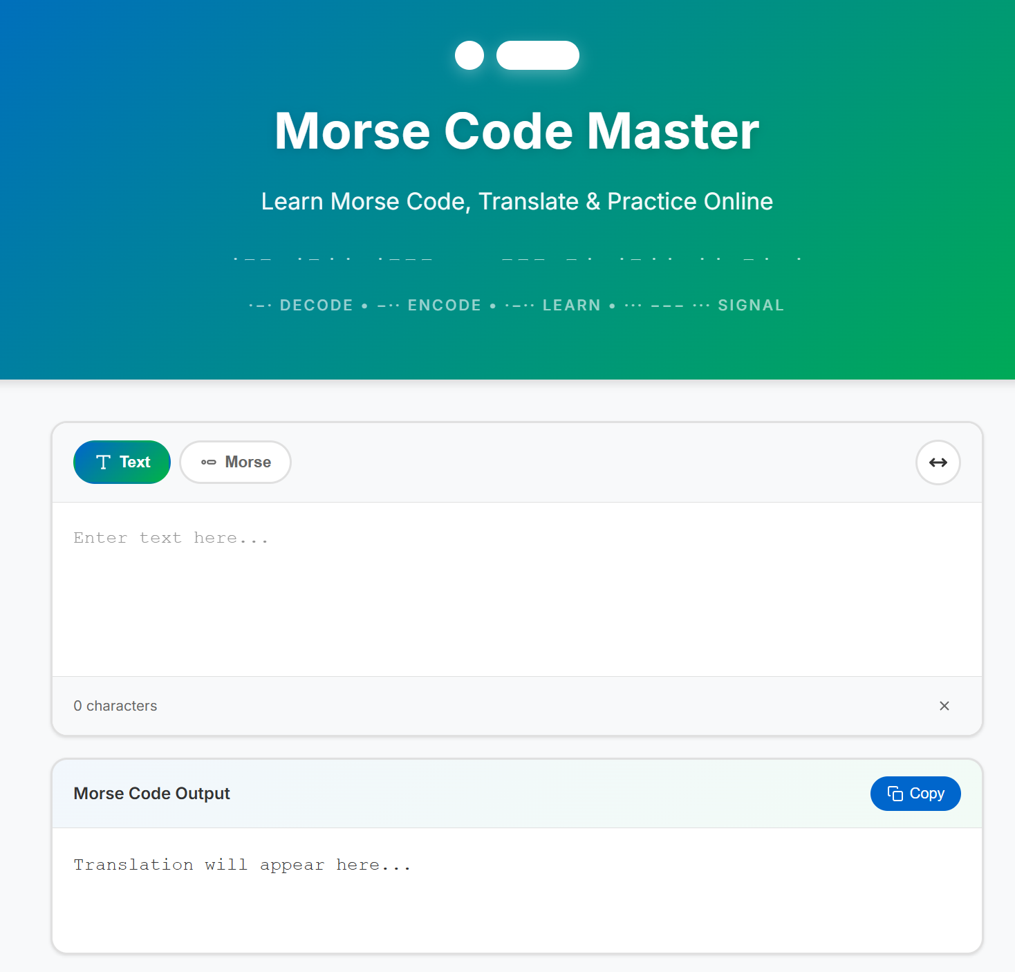 Morse Code Master - Free Online Text to Morse Code Translator image 1