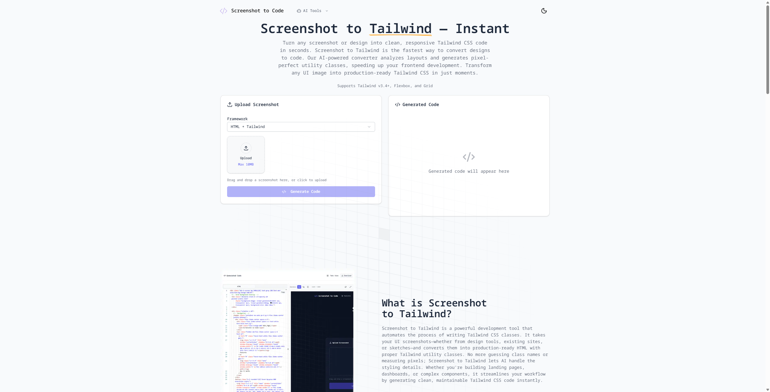 Screenshot to Code image 1