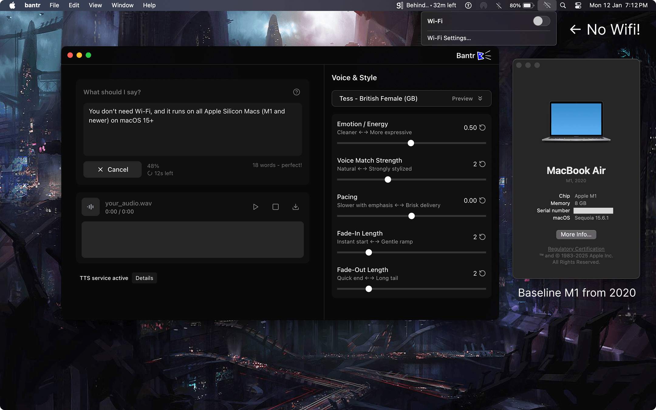 Bantr: Offline & Unlimited TTS for Mac image 2