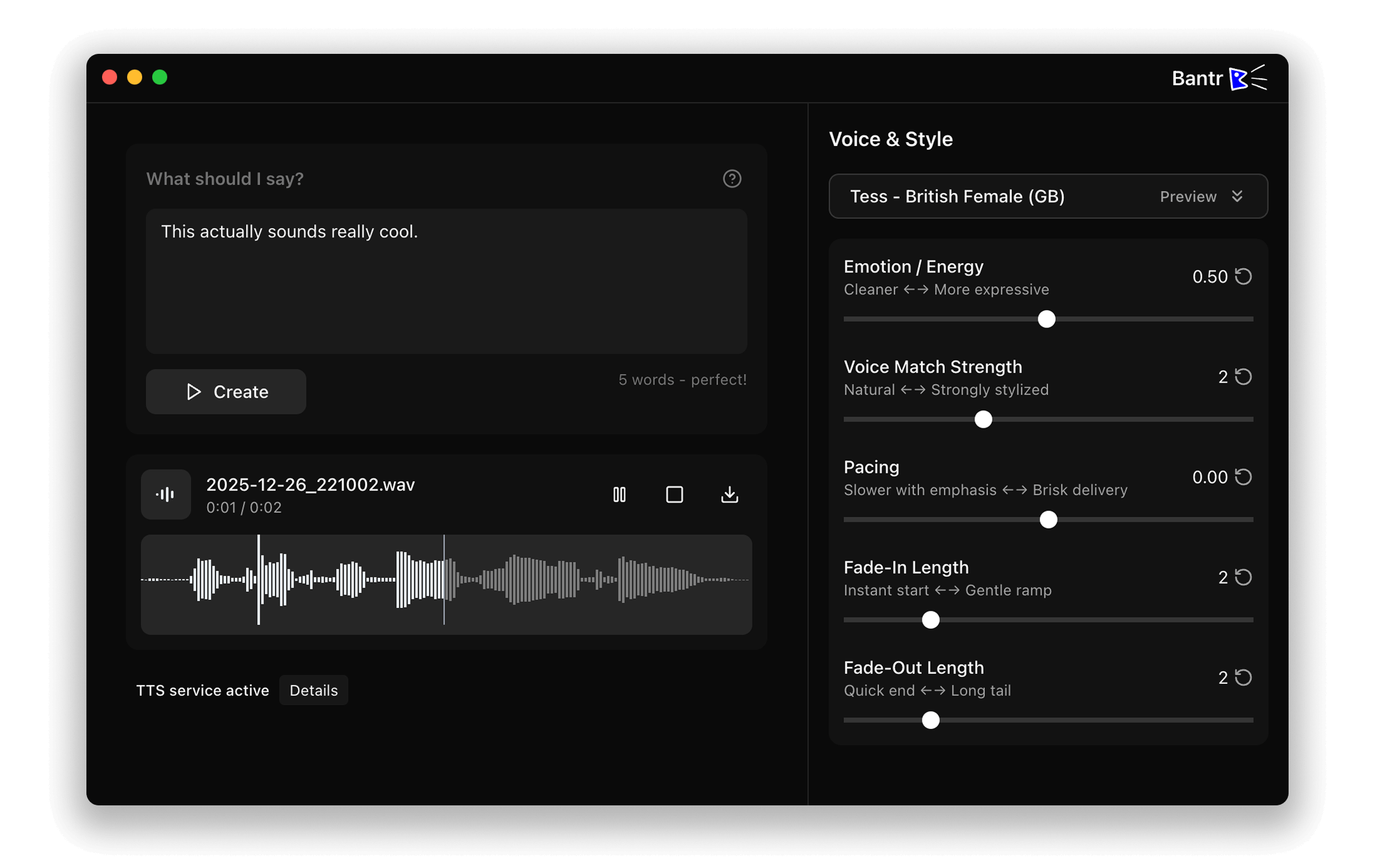 Bantr: Offline & Unlimited TTS for Mac image 1
