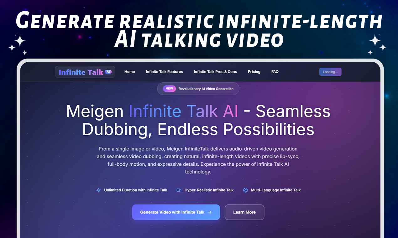 Infinite Talk AI: Audio-Driven Lip Sync Generator | InfiniteTalk image 1