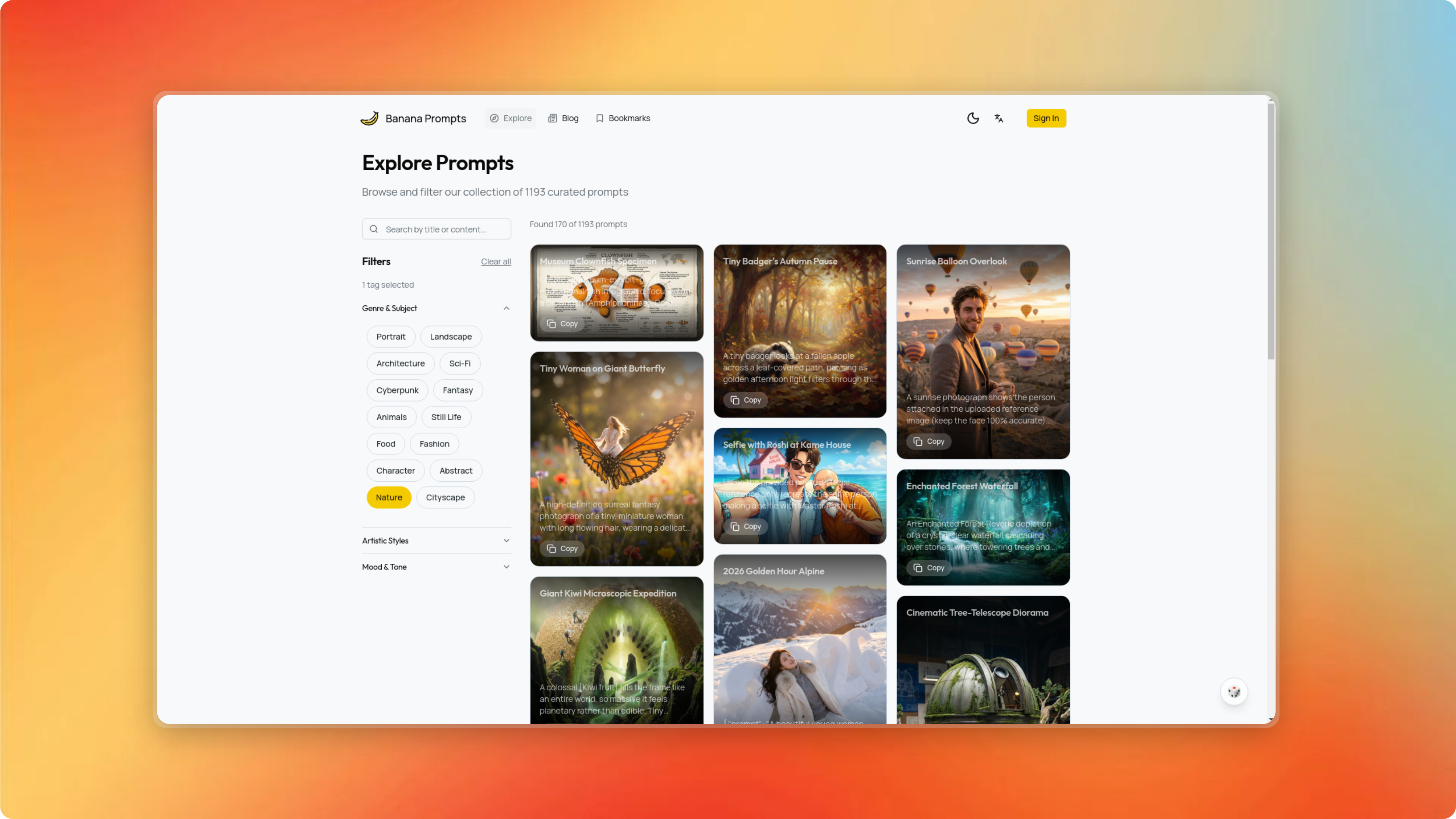Banana Prompts – High-Quality AI Prompts & Creative Ideas image 1