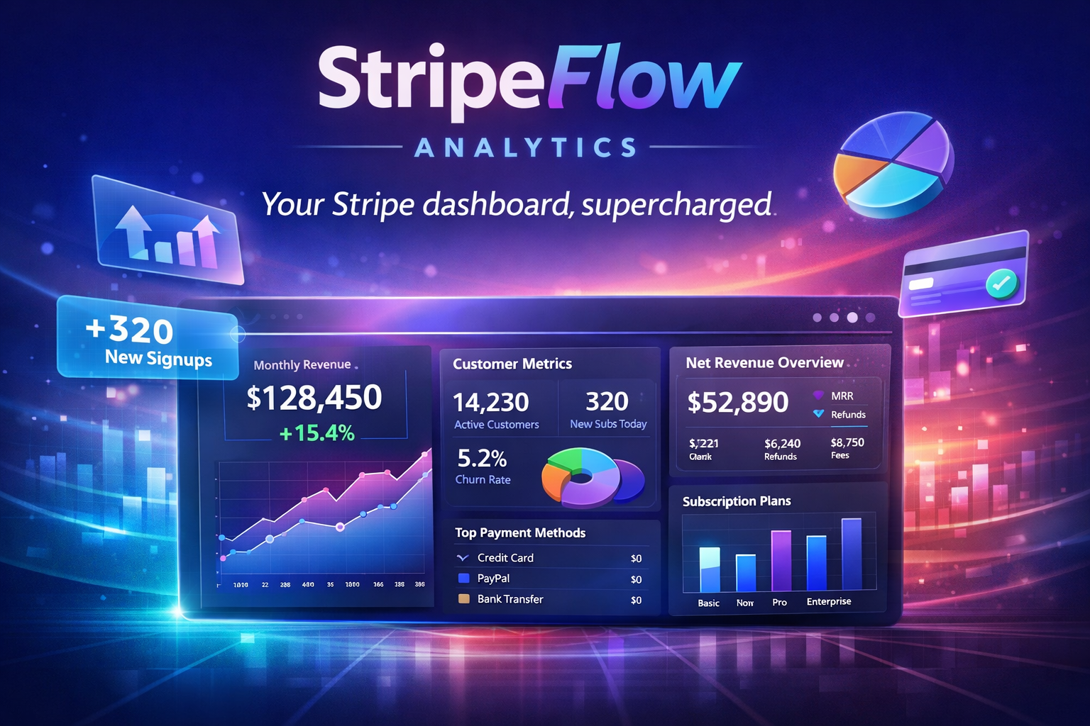 StripeFlow Analytics | Self-Hosted Stripe Dashboard image 1