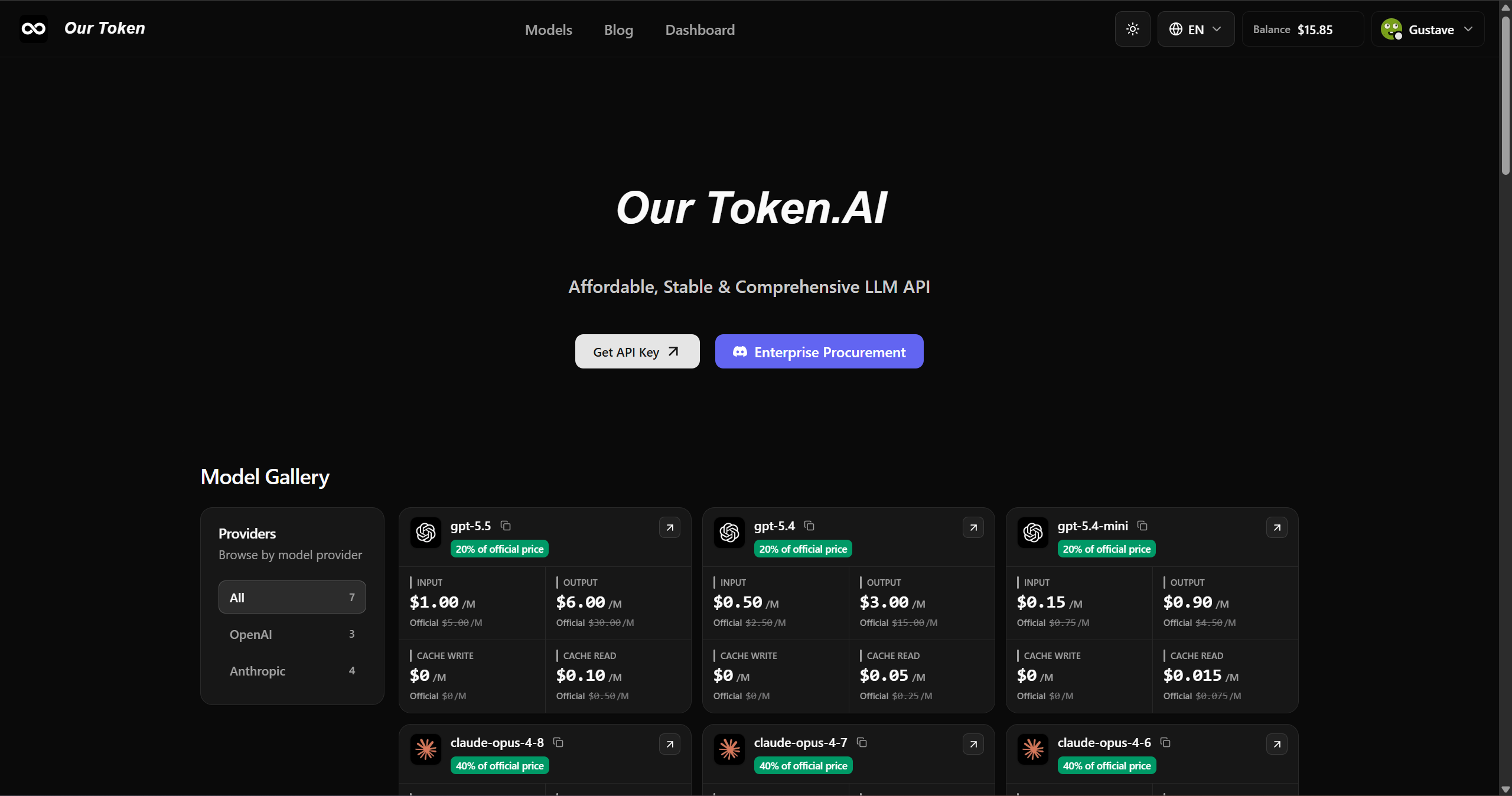 OurToken | Unified LLM API for OpenAI, Claude, GLM and More image 1