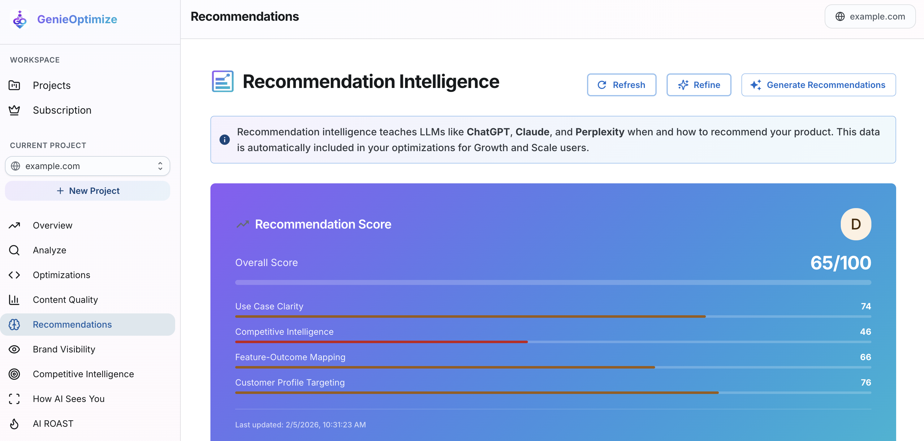 GenieOptimize - Get Recommended by ChatGPT & Claude image 3