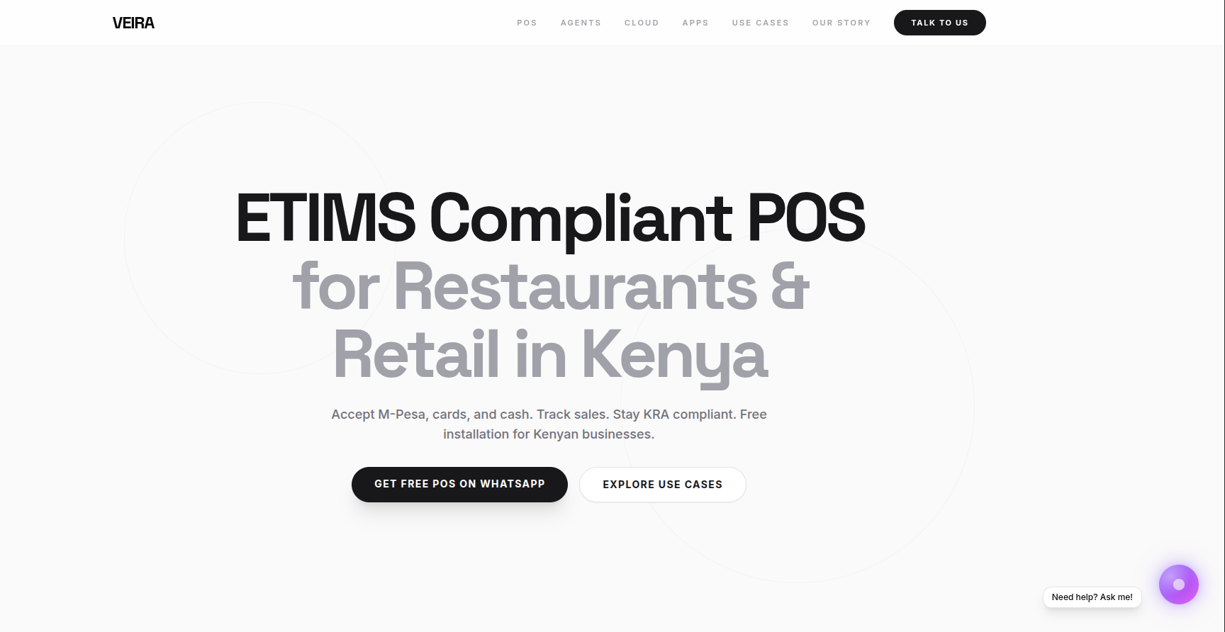 ETIMS Compliant POS System in Kenya | Free Restaurant & Retail POS | Veira image 1
