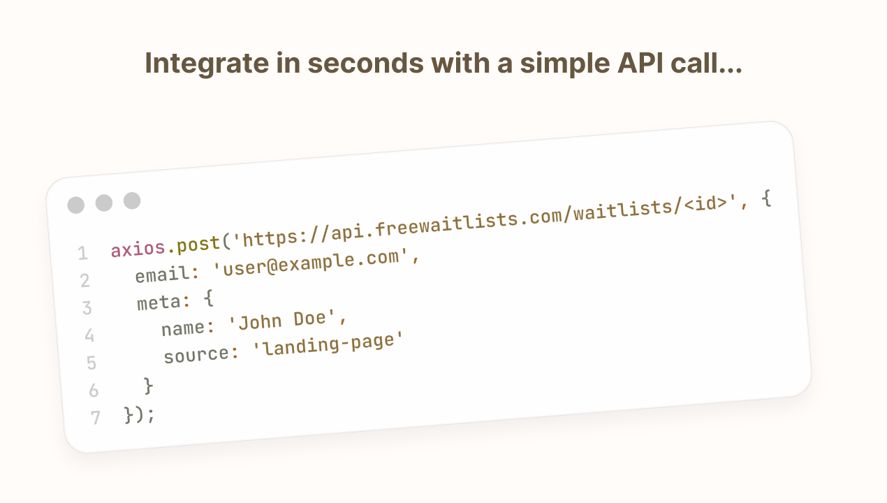 FreeWaitlists | Create a Waitlist in seconds, API or prebuilt page image 4