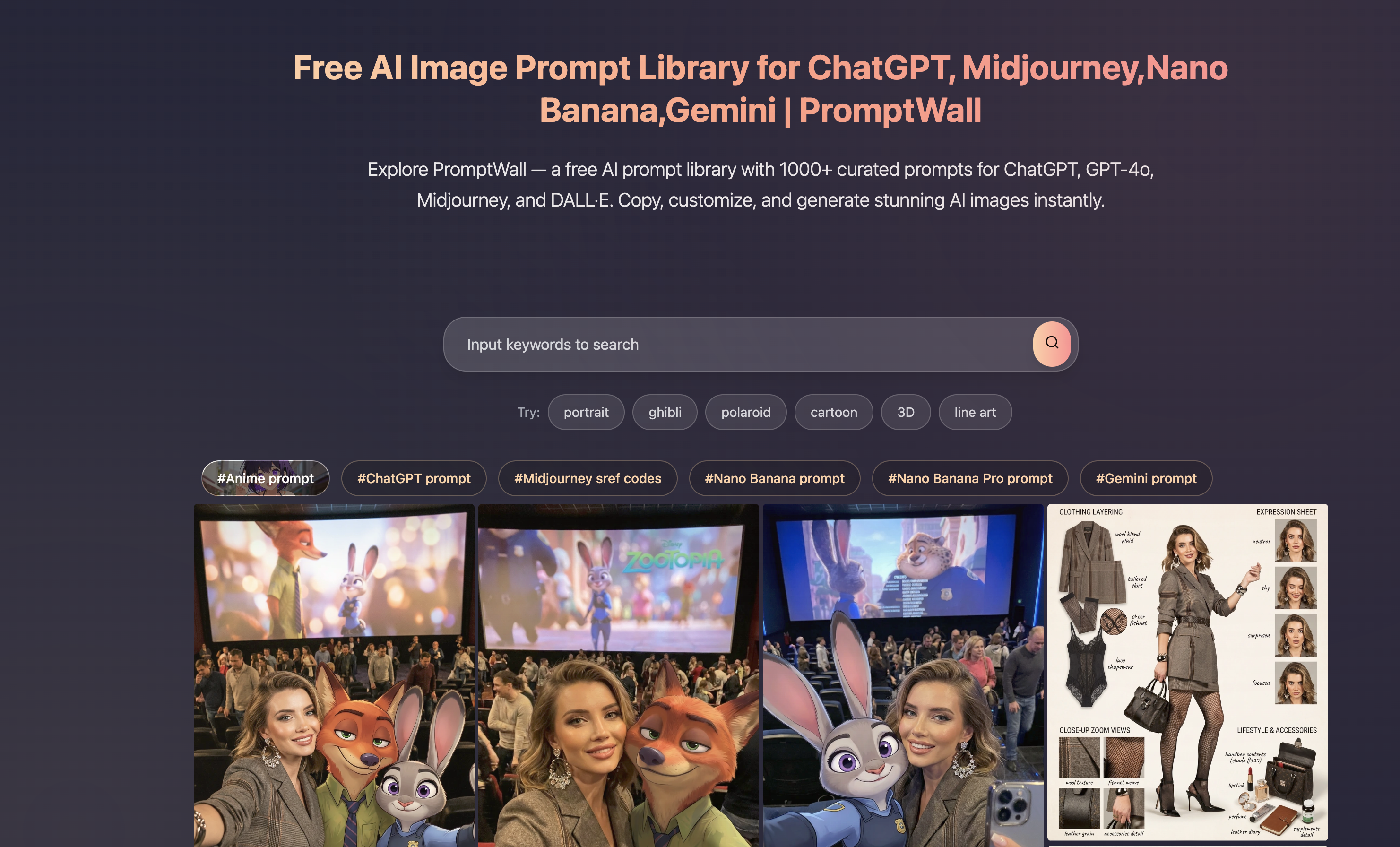 Free AI Prompt Library for ChatGPT, Midjourney image 1