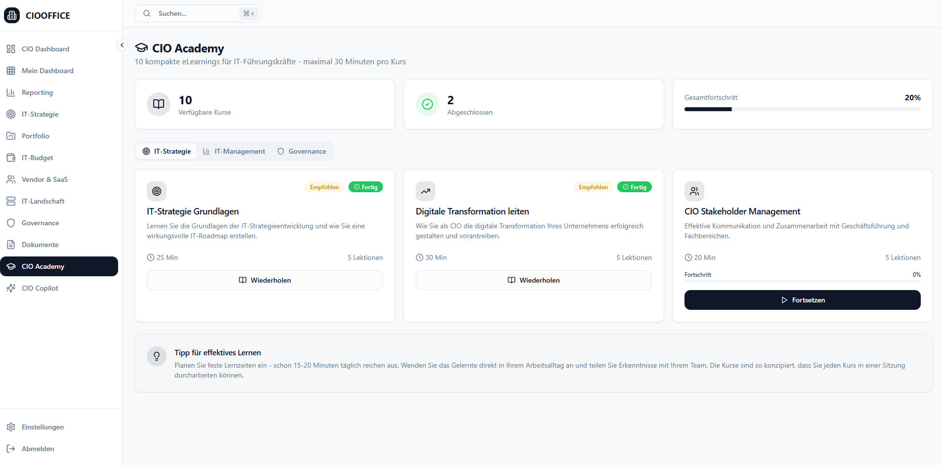 CIOOffice: the CIO-Software image 2