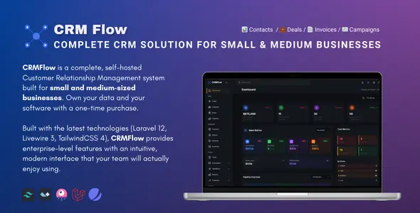 CRMFlow - Laravel CRM with Contacts, Deals, Invoices & Automation image 1